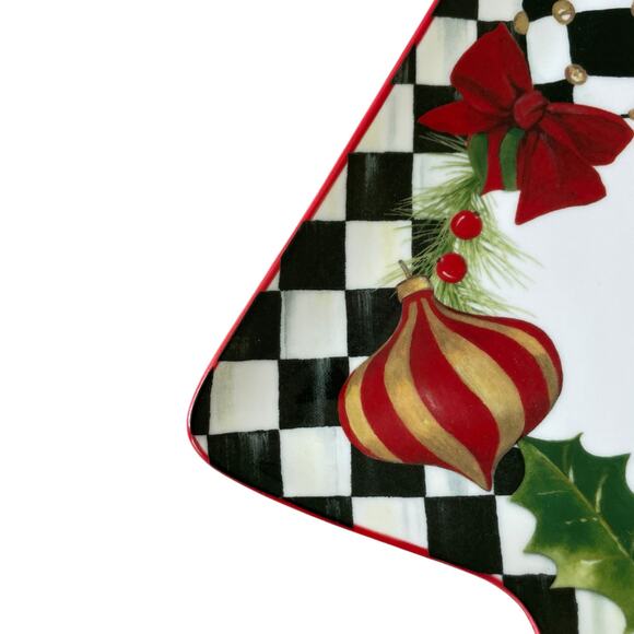 NEW Mackenzie Childs Deck the Halls Tree Serving Platter - Picture 6 of 9